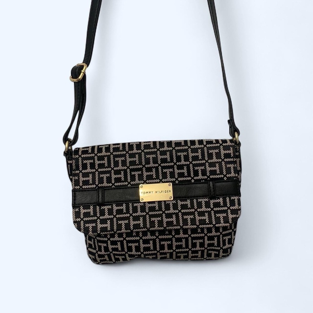 Tommy Hilfiger Black Monogram Crossbody Bag